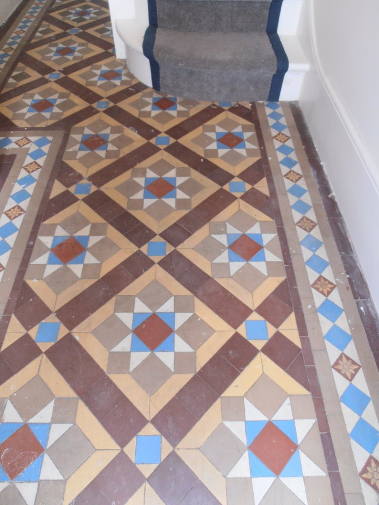 Victorian floor before cleaning Sevenoaks