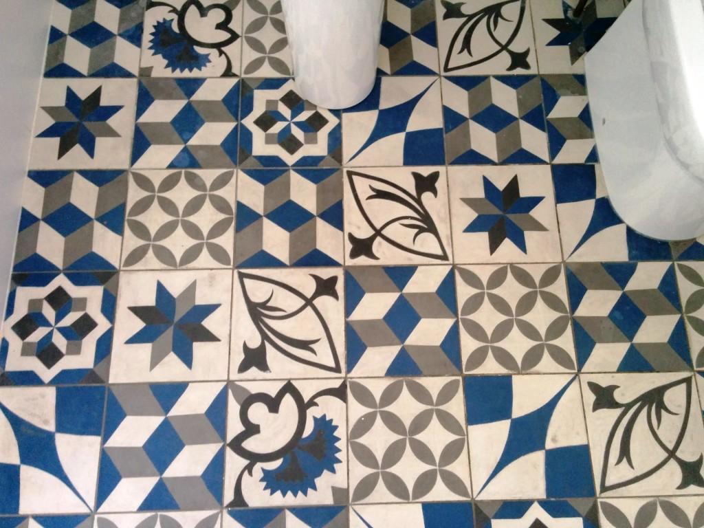 Concrete Encaustic Bathroom Floor Tiles Before Cleaning Sydenham