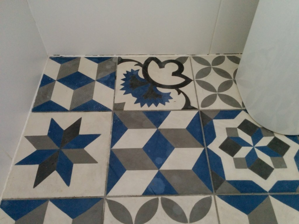 Concrete Encaustic Bathroom Floor Tiles Before Cleaning Sydenham