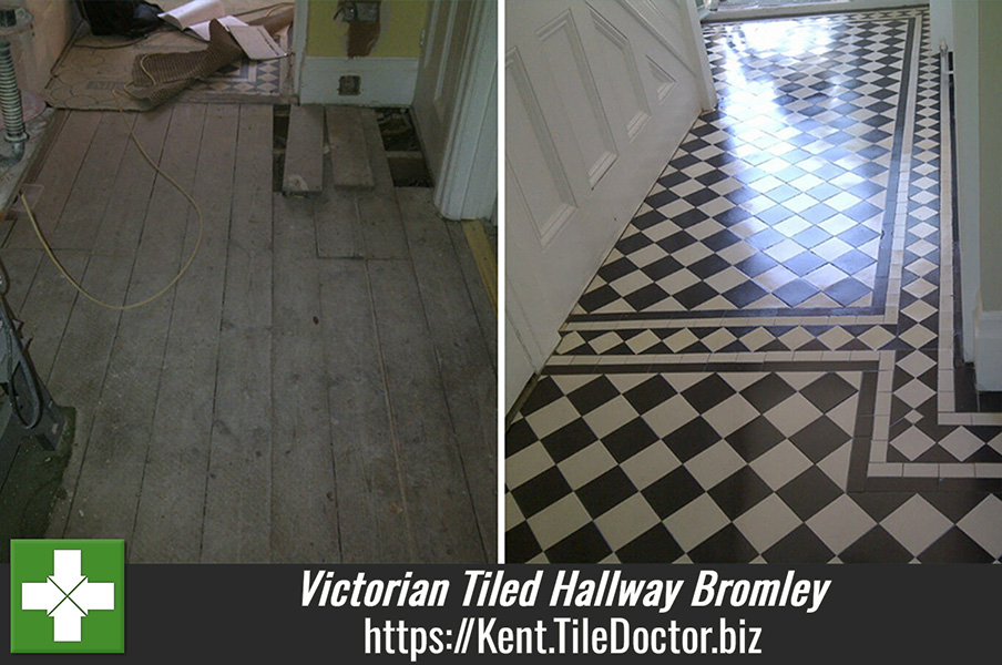 Rebuilt Victorian Tiled Hallway Cleaned and Sealed in Bromley