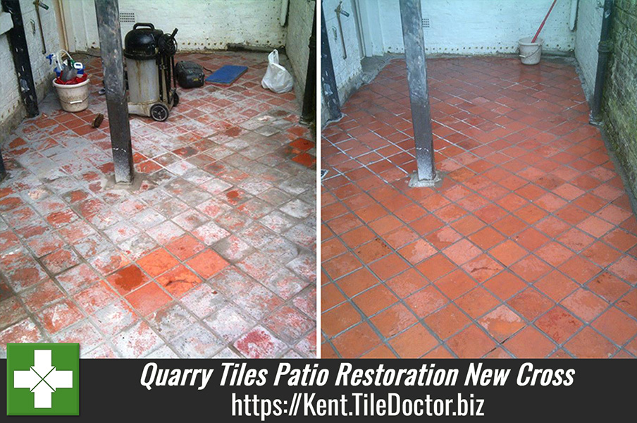 Reclaimed Quarry Tiles Patio Restoration in New Cross, SE London